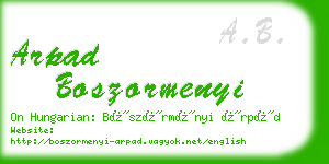 arpad boszormenyi business card